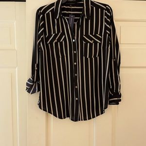 Adrienne Vittadini blouse Black/Beige M